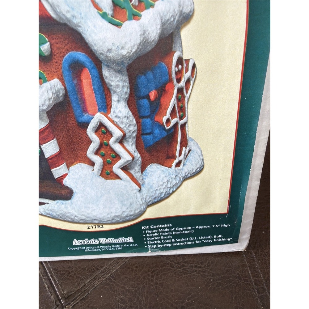 Accents Unlimited Wee Crafts Gingerbread House Lights Up Paint Kit Vintage *Read - Picture 14 of 16